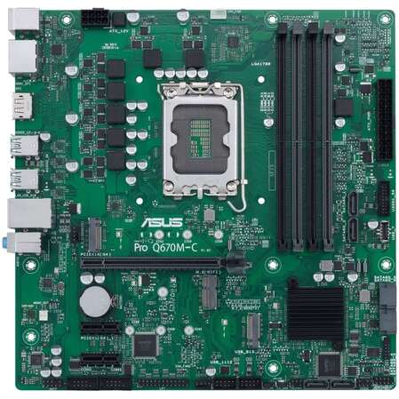 Материнская плата ASUS Pro Q670M-C-CSM Q670 Socket-1700 4xDDR5, 6xSATA3, 2xM.2, 1xPCI-E16x, 4xUSB3.2, 2xDP, HDMI, Glan, mATX