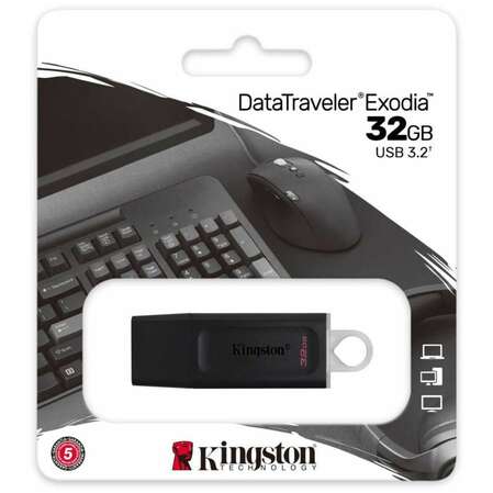 USB Flash накопитель 32GB Kingston DataTraveler Exodia (DTX/32GB) USB 3.0 Черный