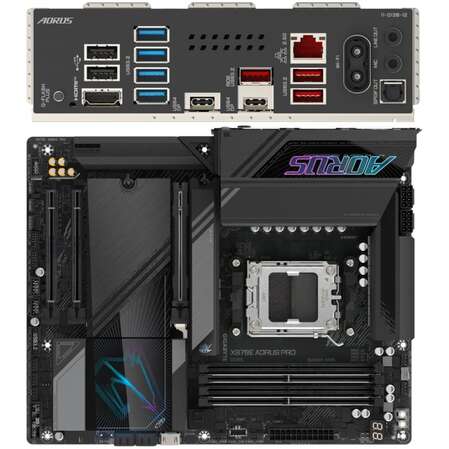 Материнская плата Gigabyte X870E AORUS Pro Socket-AM5 AMD X870E 4xDDR5, 4xSATA3, RAID, 4xM.2, 3xPCI-E16x, 7xUSB3.2, 2xUSB3.2 Type C, DP, HDMI, WiFi, 2.5Glan, ATX Ret