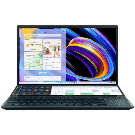 Ноутбук ASUS ZenBook Pro Duo 15 UX582HS-H2034W Core i7 11800H/32Gb/1Tb SSD/NV RTX3080 8Gb/15.6" Ultra HD Touch OLED/Win10 Celestial Blue