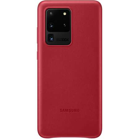 Чехол для Samsung Galaxy S20 Ultra SM-G988 Leather Cover красный
