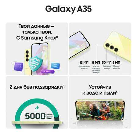 Смартфон Samsung Galaxy A35 SM-A356 8/128GB Yellow (EAC)