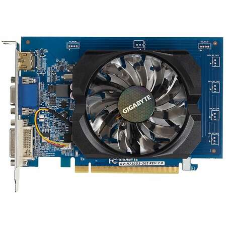 Видеокарта Gigabyte GeForce GT 730 2048Mb, GV-N730D3-2GI DVI, HDMI, VGA, HDCP Ret