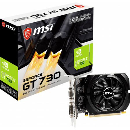 Видеокарта MSI GeForce GT 730 2048Mb, N730K-2GD3/OCV5 DVI, VGA, HDMI Ret