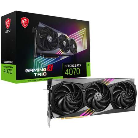 Видеокарта MSI GeForce RTX 4070 12288Mb, Gaming X Trio 12G (RTX 4070 Gaming X Trio 12G) 1xHDMI, 3xDP, Ret