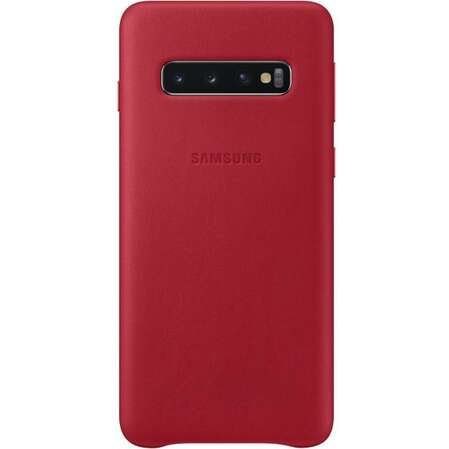 Чехол для Samsung Galaxy S10 SM-G973 Leather Cover красный