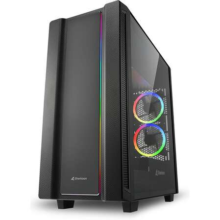 Корпус ATX Miditower Sharkoon REV220 Tempered Glass RGB Led Black