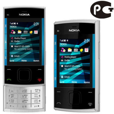 Смартфон Nokia X3 silver-blue (серебристо-голубой)