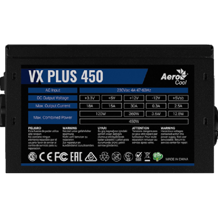 Блок питания 450W AeroCool VX Plus 450