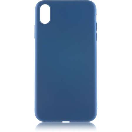 Чехол для Apple iPhone Xs Max Brosco Softrubber\Soft-touch, накладка, синий