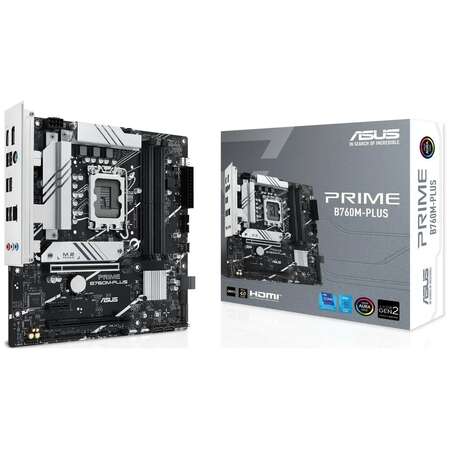 Материнская плата ASUS Prime B760M-Plus B760 Socket-1700 4xDDR5, 4xSATA3, RAID, 2xM.2, 2xPCI-E16x, 2xUSB3.2, DP, HDMI, 2.5Glan, mATX