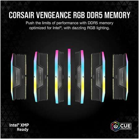 Модуль памяти DIMM 64Gb 2х32Gb DDR5 PC52800 6600MHz Corsair Vengeance RGB Black (CMH64GX5M2B6600C32)
