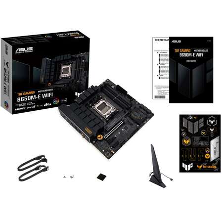 Материнская плата ASUS TUF Gaming B650M-E WiFi B650 Socket AM5 4xDDR5, 4xSATA3, 2xM.2, 1xPCI-E16x, 3xUSB3.2, 1xUSB3.2 Type C, 2xDP, HDMI, WiFi, 2.5Glan, mATX