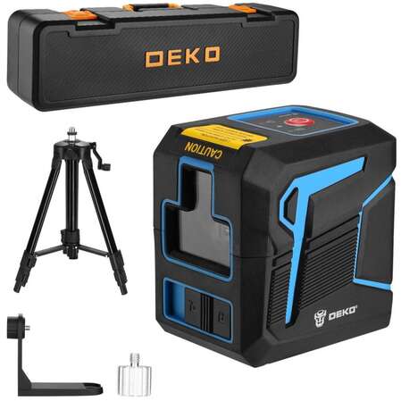 Лазерный нивелир Deko DKLL12 SET2 со штативом 1 м (2 линии, зеленый луч) 065-0100