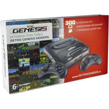 Игровая приставка SEGA Retro Genesis Modern + 300 игр + 2 джойстика