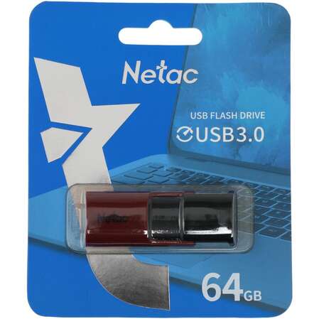 USB Flash накопитель 64GB Netac U182 ( NT03U182N-064G-30RE ) USB3.0 Красно-черный