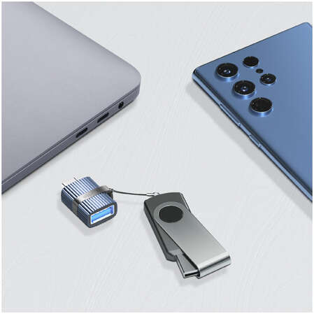 Адаптер USB3.0 - Type-C Deppa 73133 синий