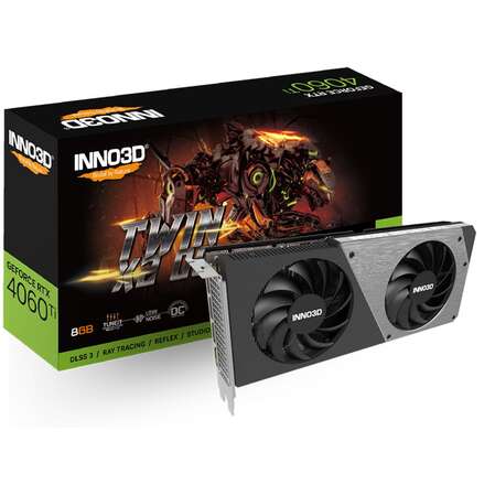 Видеокарта Inno3D GeForce RTX 4060 Ti 8192Mb, Twin X2 OC 8 Gb (N406T2-08D6X-171153N) 1xHDMI, 3xDP, Ret