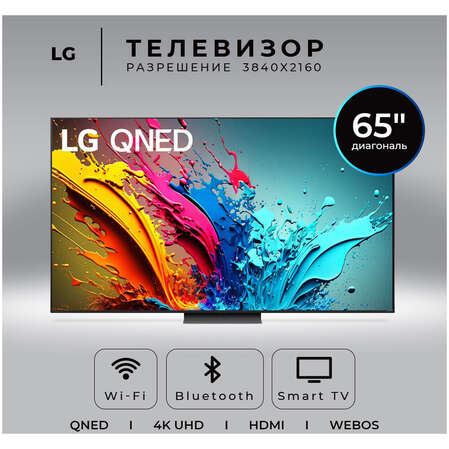 Телевизор 65" LG 65QNED86T6A.ARUG 2024 (4K UHD 3840x2160, Smart TV) черный титан (EAC)