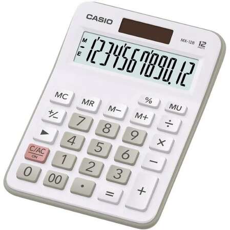 Калькулятор Casio MX-12B-WE белый/серый 12-разр.
