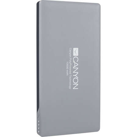 Внешний аккумулятор Canyon CNS-TPBP10DG 10000 мАч 1xMicroUSB, 1xUSB, 1xLightning серый