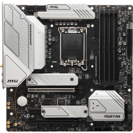 Материнская плата MSI MAG Z690M Mortar WiFi Z690 Socket-1700 4xDDR5, 4xSATA3, RAID, 2хM.2, 2xPCI-E16x, 3xUSB3.2, 1xUSB3.2 Type C, DP, HDMI, WiFi, 2.5Glan, ATX