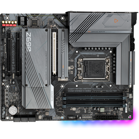 Материнская плата Gigabyte Z690 Gaming X DDR4 Z690 Socket-1700 4xDDR4, 6xSATA3, RAID, 4xM.2, 3xPCI-E16x, 5xUSB3.2, 1xUSB3.2 Type C, DP, HDMI, 2.5Glan, ATX