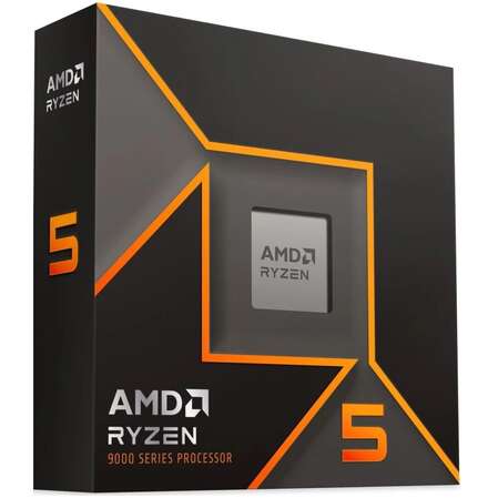 Процессор AMD Ryzen 5 9600X, 3.9ГГц, (Turbo 5.4ГГц), 6-ядерный, L3 16МБ, Сокет AM5, Radeon 760M, BOX W/O Cooler