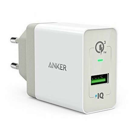 Сетевое зарядное устройство Anker PowerPort+ A2013L21 QC 3.0 3A Белое
