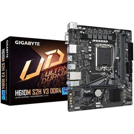 Материнская плата Gigabyte H610M S2H V3 DDR4 H610 Socket-1700 2xDDR4, 4xSATA3, 1xM.2, 1xPCI-E16x, 2xUSB3.2, D-Sub, DP, HDMI, Glan, mATX