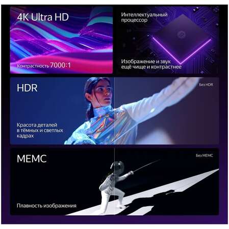Телевизор 50" Яндекс ТВ Станция с Алисой YNDX-00092 (4K UHD 3840x2160, Smart TV) черный 