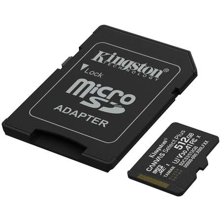 Карта памяти Micro SecureDigital 512Gb Kingston Canvas Select Plus (SDCS3/512GB) + SD адаптер