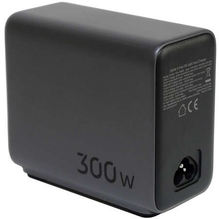 Сетевое зарядное устройство Ugreen Nexode CD333 (90903B) 300W GaN 4xUSB-C + USB-A темно-серый