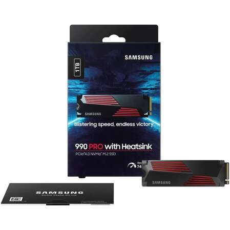 Внутренний SSD-накопитель 1000Gb Samsung 990 Pro with Heatsink (MZ-V9P1T0CW) M.2 2280 PCI-E 4.0 x4