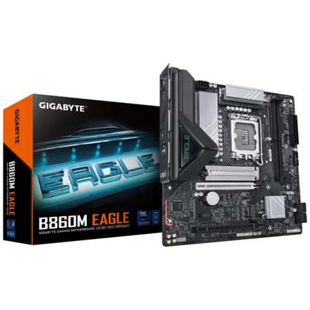 Материнская плата Gigabyte B860M Eagle B860 Soc-1851 2xDDR5, 4xSATA3, RAID, 2хM.2, 2xPCI-E16x, 3xUSB3.2, DP, HDMI, 2.5Glan, mATX