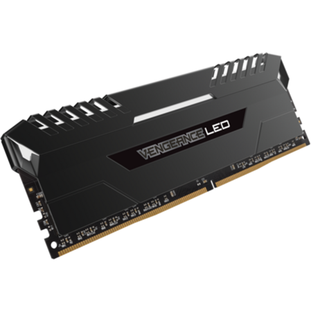 Модуль памяти DIMM 64Gb 4х16Gb DDR4 PC24000 3000MHz Corsair Vengeance Black Heat spreader, White LED, XMP 2.0 (CMU64GX4M4C3000C15)
