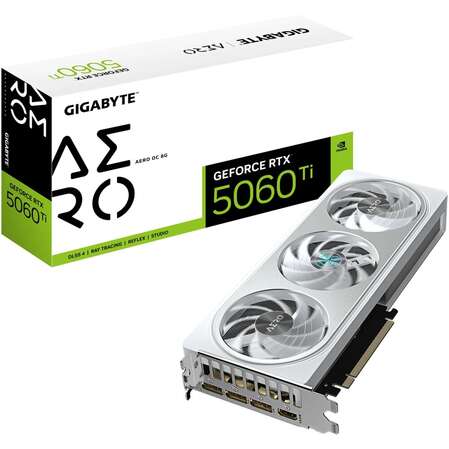 Видеокарта Gigabyte GeForce RTX 5060 Ti 8192Mb, Aero OC 8Gb (GV-N506TAERO OC-8GD) 1xHDMI, 3xDP, Ret