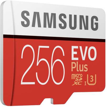 Карта памяти Micro SecureDigital 256Gb SDXC Samsung Evo Plus class10 UHS-I U3 (MB-MC256HA/RU) + адаптер SD