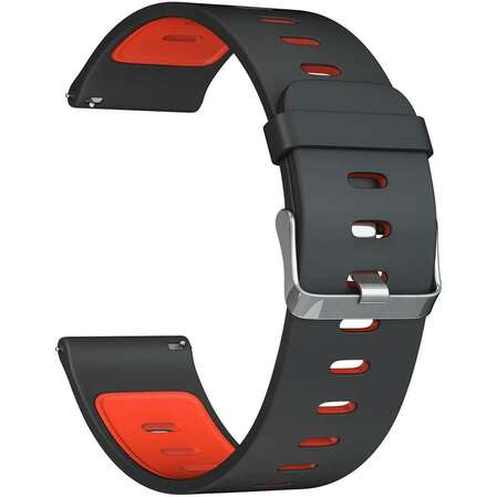 Ремень для умных часов Силиконовый ремешок для умных часов Lyambda Adhara 22 mm Black/Red