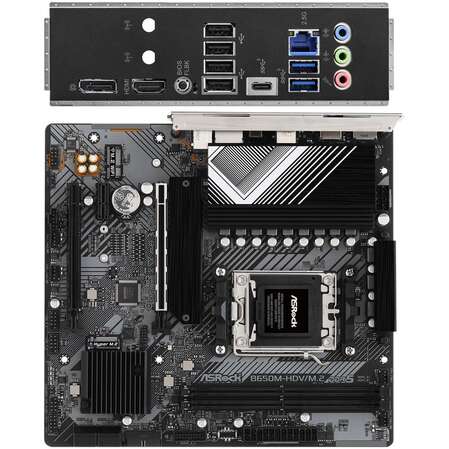 Материнская плата ASRock B650M-HDV/M.2 B650 Socket AM5 2xDDR5, 4xSATA3, RAID, 2xM.2, 2xPCI-E16x, 3xUSB3.2, 4xUSB2.0, 1xUSB3.2 Type C, DP, HDMI, Glan, mATX
