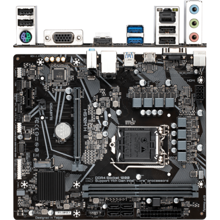 Материнская плата Gigabyte H510M H H510 Socket-1200 2xDDR4, 4xSATA3, 1xM.2, 1xPCI-E16x, 2xUSB3.2, D-Sub, HDMI, Glan, mATX