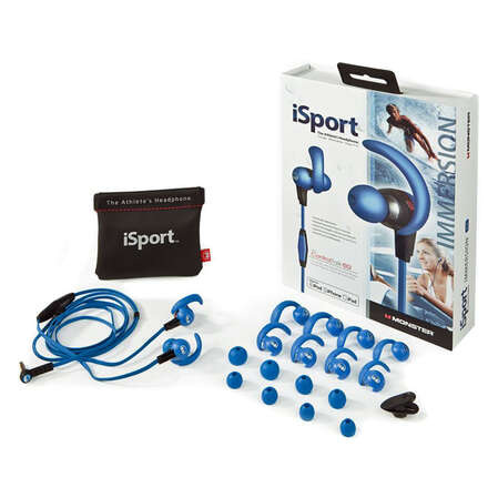 Наушники Monster iSport Immersion Blue с микрофоном 128699-00 original