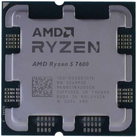 Процессор AMD Ryzen 5 7600, 3.8ГГц, (Turbo 5.1ГГц), 6-ядерный, L3 32МБ, Сокет AM5, BOX
