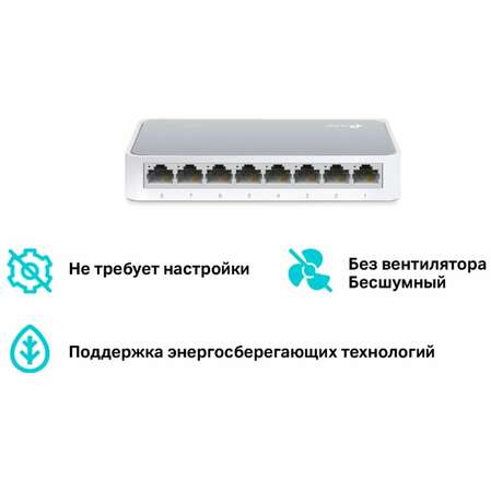 Коммутатор TP-LINK TL-SF1008D неуправляемый 8 портов 10/100Мбит/с