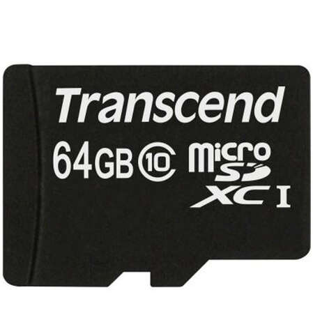 Micro SecureDigital 64Gb SDXC UHS-1 Transcend Premium 300X class10 (TS64GUSDXC10) + адаптер SD