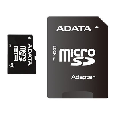 Micro SecureDigital 8Gb HC A-Data + SD adapter (Class10) (AUSDH8GCL10-RA1)