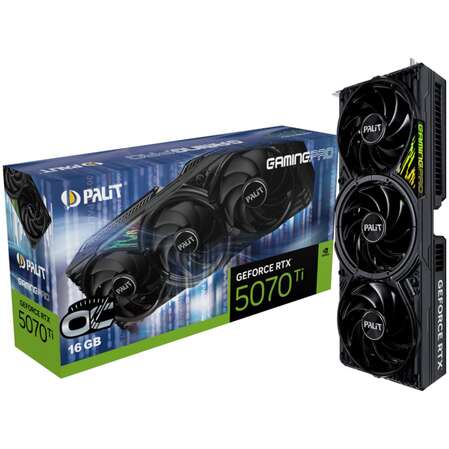 Видеокарта Palit GeForce RTX 5070 Ti 16384Mb, GamingPro OC 16 Gb (NE7507TS19T2-GB2031A) 1xHDMI, 3xDP, Ret