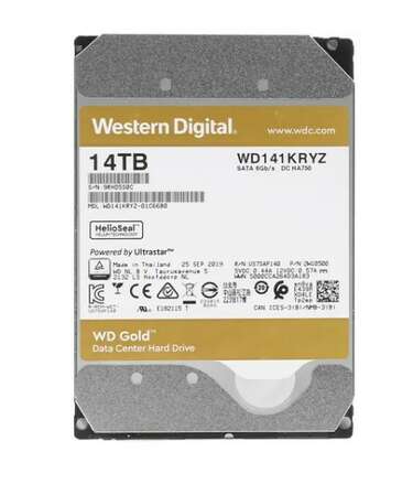 Внутренний жесткий диск 3,5" 14Tb Western Digital (WD141KRYZ) 512Mb 7200rpm SATA3 Gold