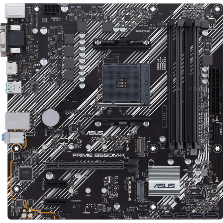 Материнская плата ASUS Prime B550M-K B550 Socket AM4 4xDDR4, 4xSATA3, RAID, 2xM.2, 1xPCI-E16x, 6xUSB3.2, D-Sub, DVI-D, HDMI, Glan, mATX