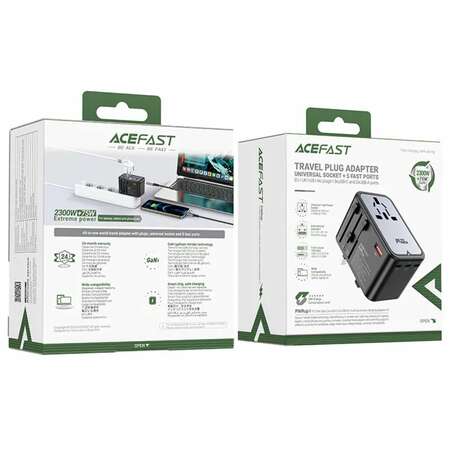 Сетевое зарядное устройство Acefast Z1 PD75W GaN 3 x USB-C + 2 x USB-A Multifunctional Charging Adapter Черный 